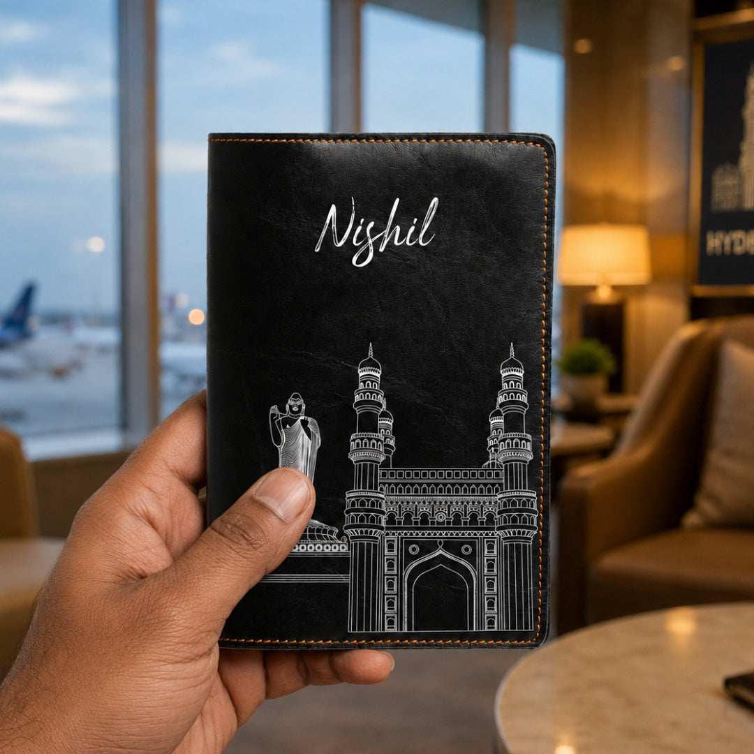 Personalized Passport Cover - Postcards from India - Hyderabad