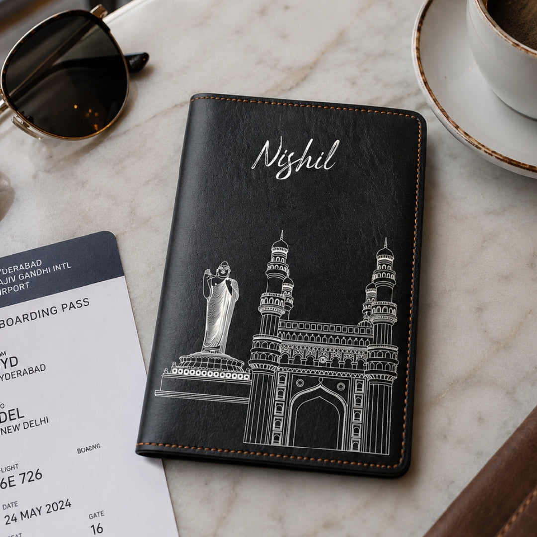 Personalized Passport Cover - Postcards from India - Hyderabad