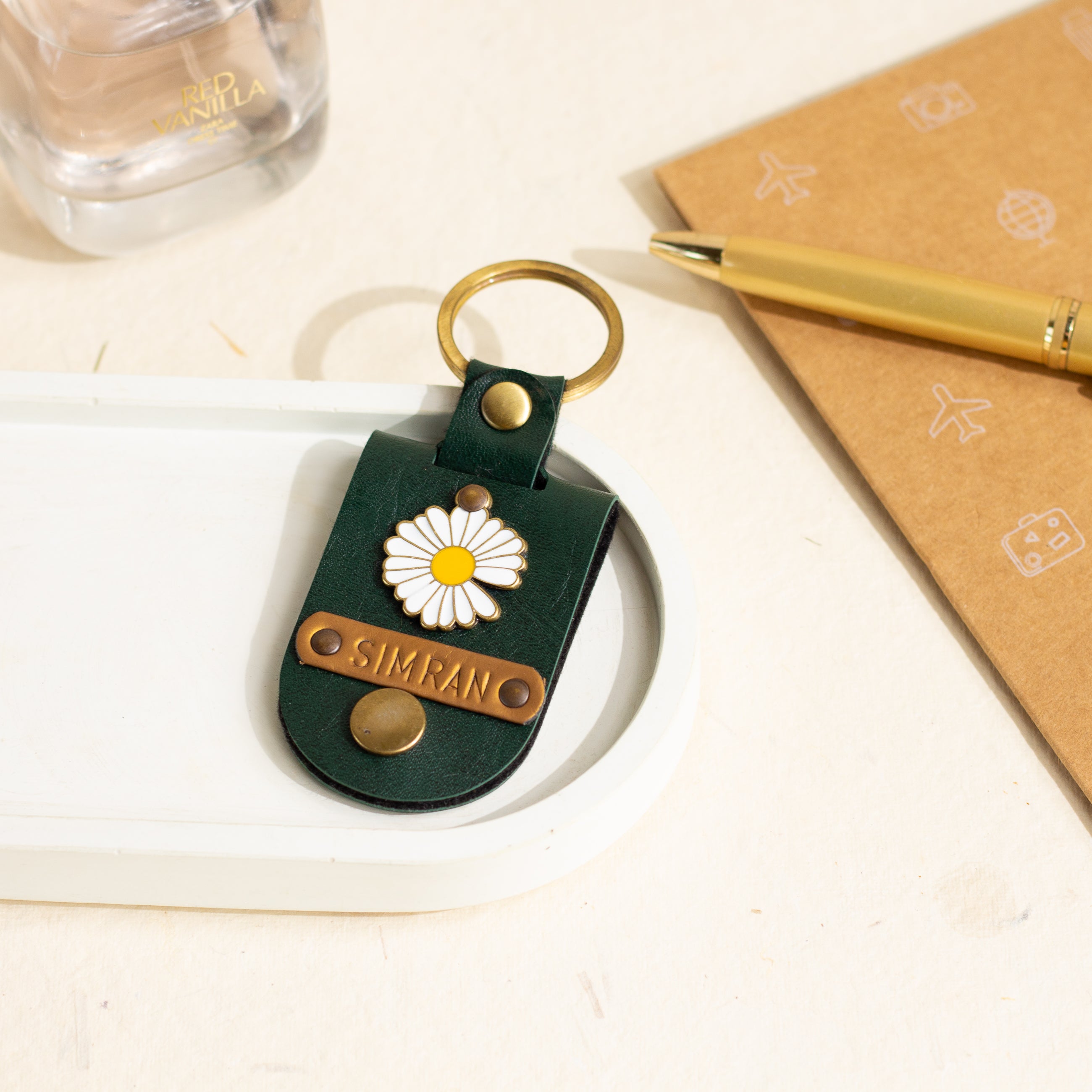 Personalised Photo Keychain - Forest Green