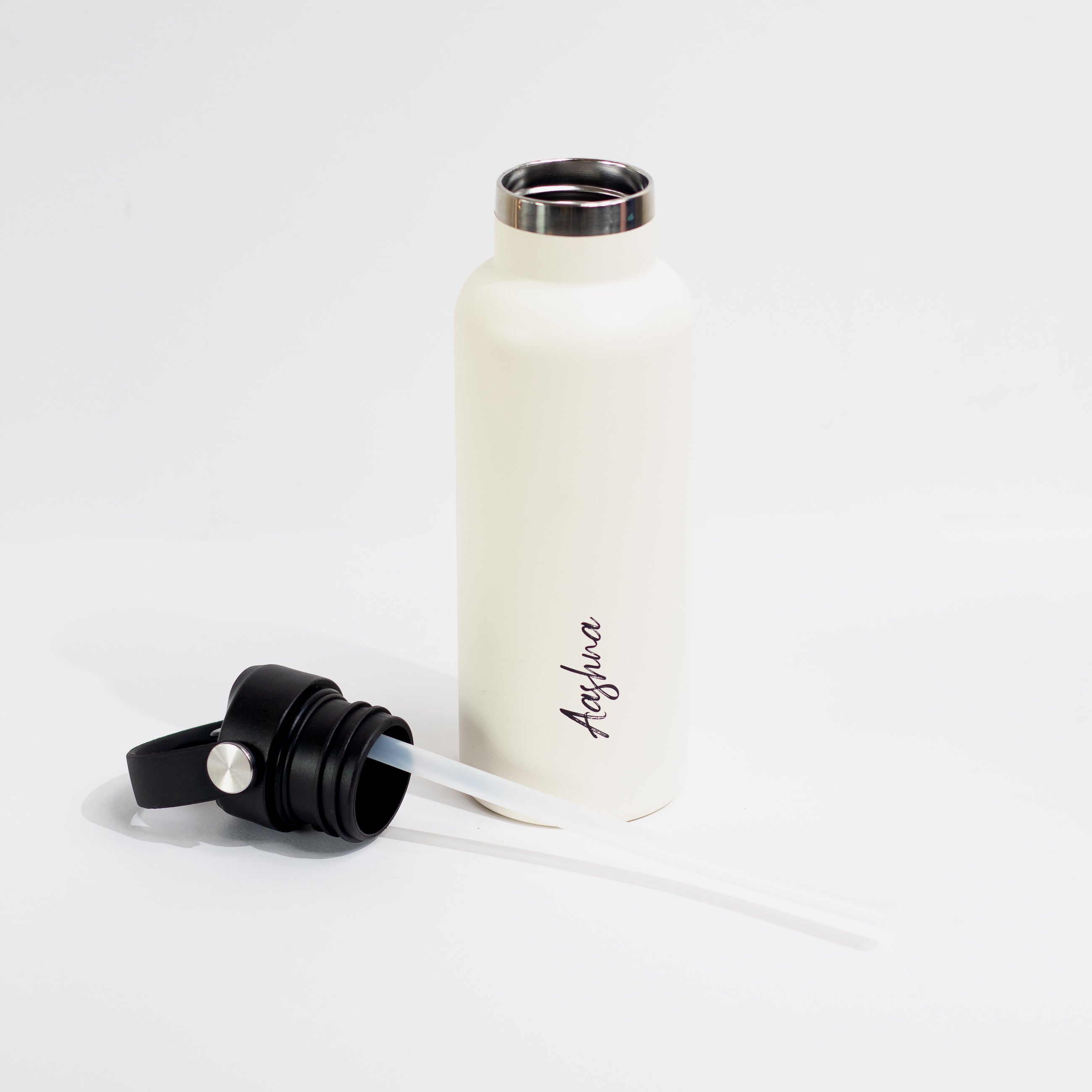 Quench Plus- Personalised Sipper Water Bottle - Off White