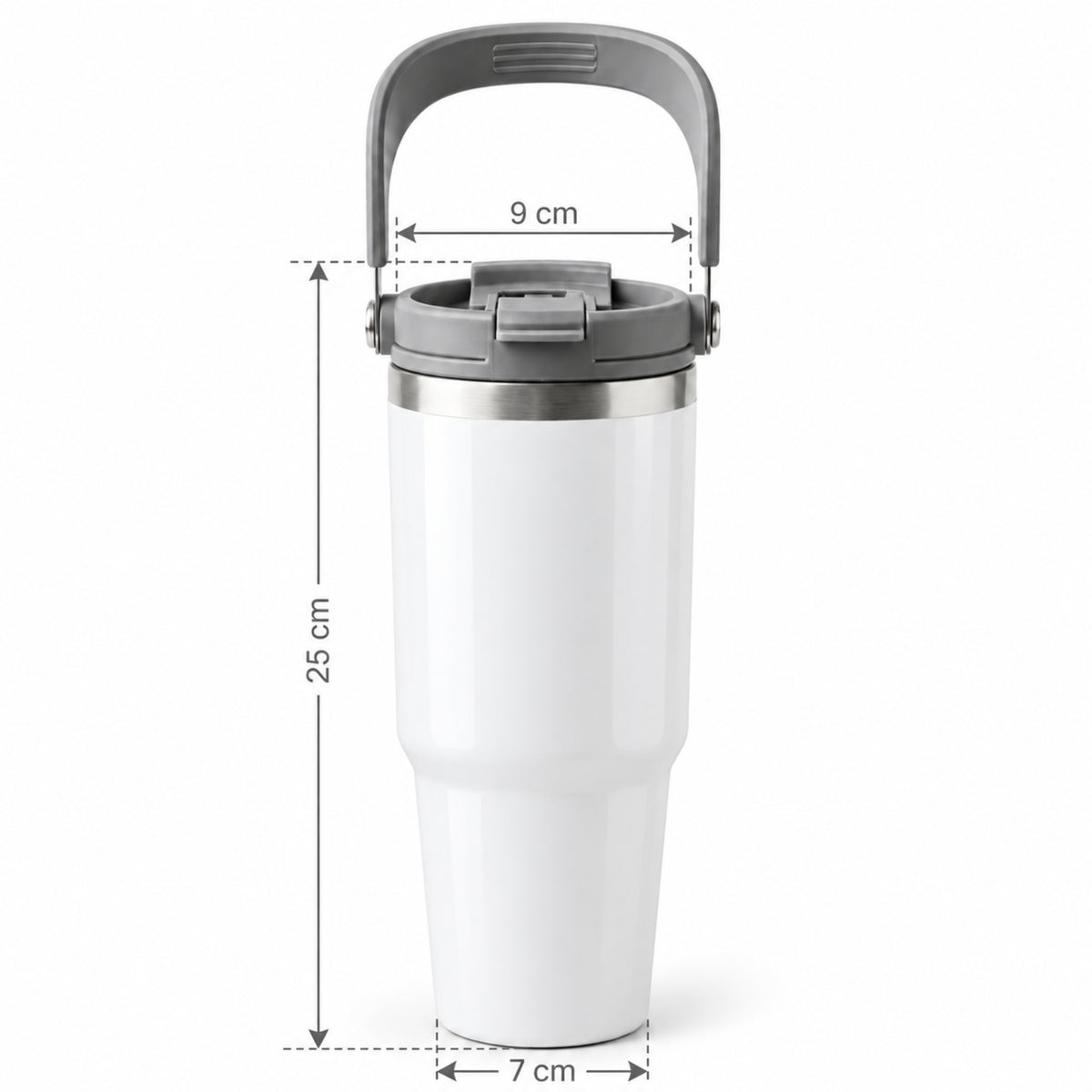 Hydra 900ML Bottle with Smart Lid – White