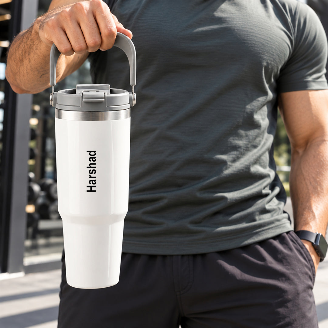 Hydra 900ML Bottle with Smart Lid – White