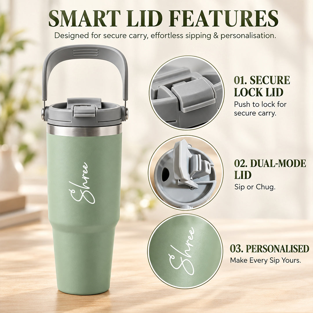 Hydra 900ML Bottle with Smart Lid – Sage Green