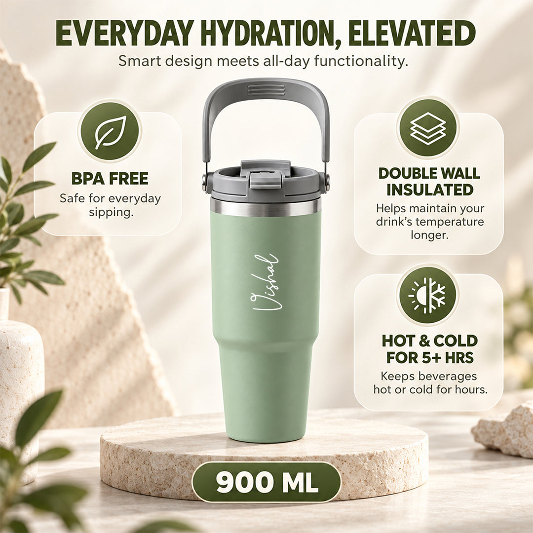 Hydra 900ML Bottle with Smart Lid – Sage Green