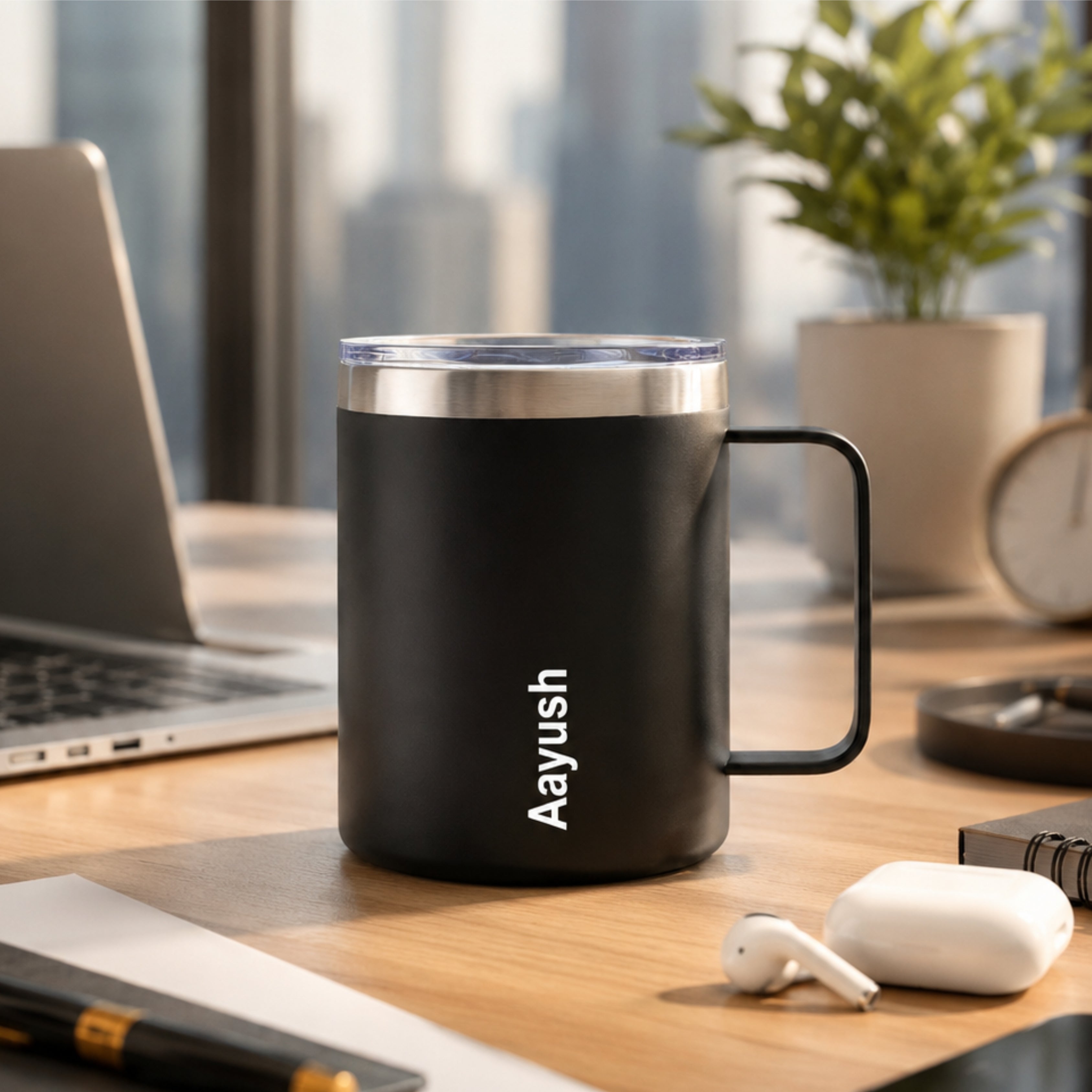 Personalised Insulated Mug - Black (400 ML)