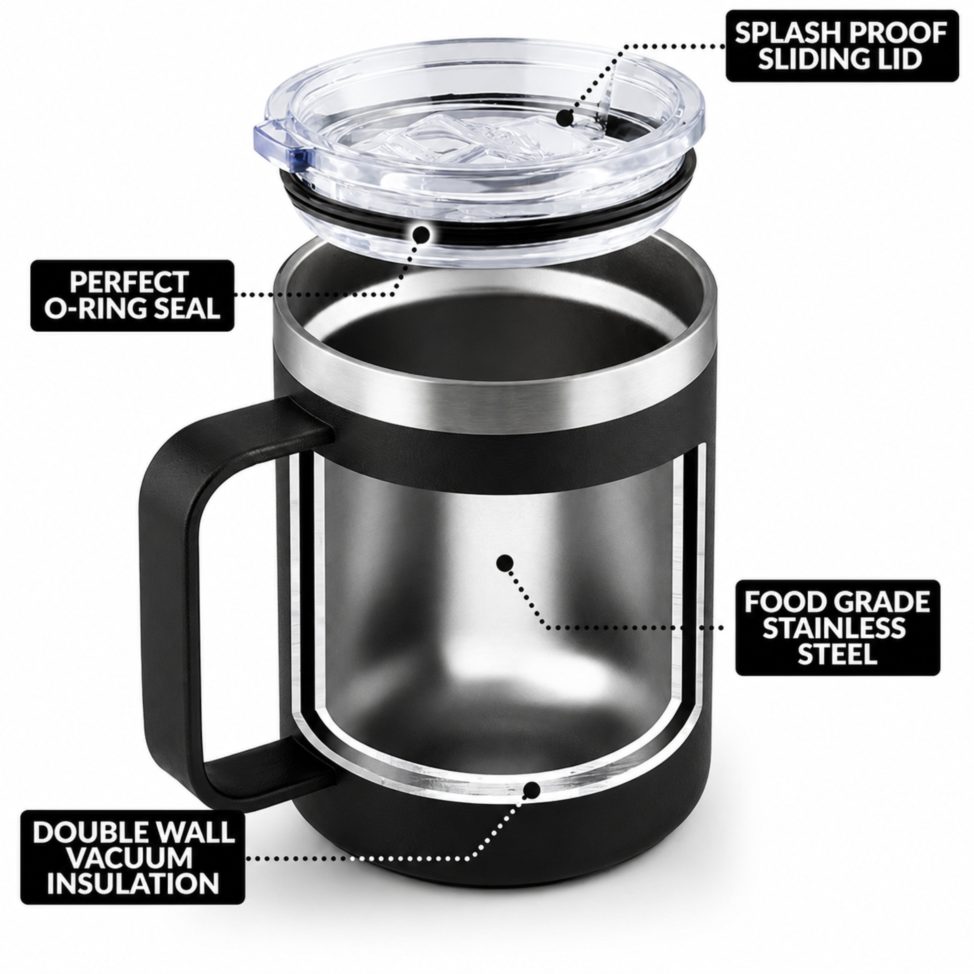 Personalised Insulated Mug - Black (400 ML)