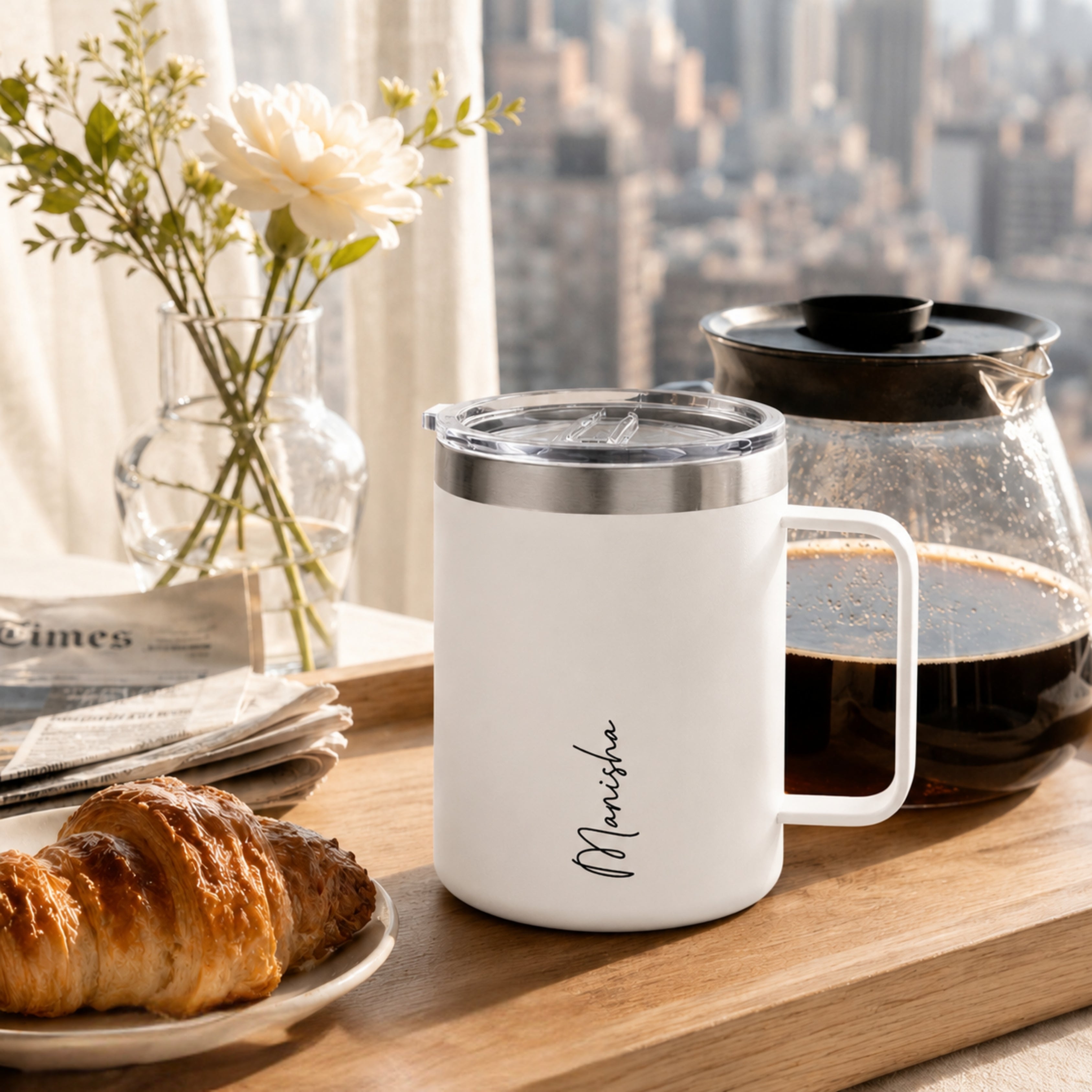 Personalised Insulated Mug - White (400 ML)