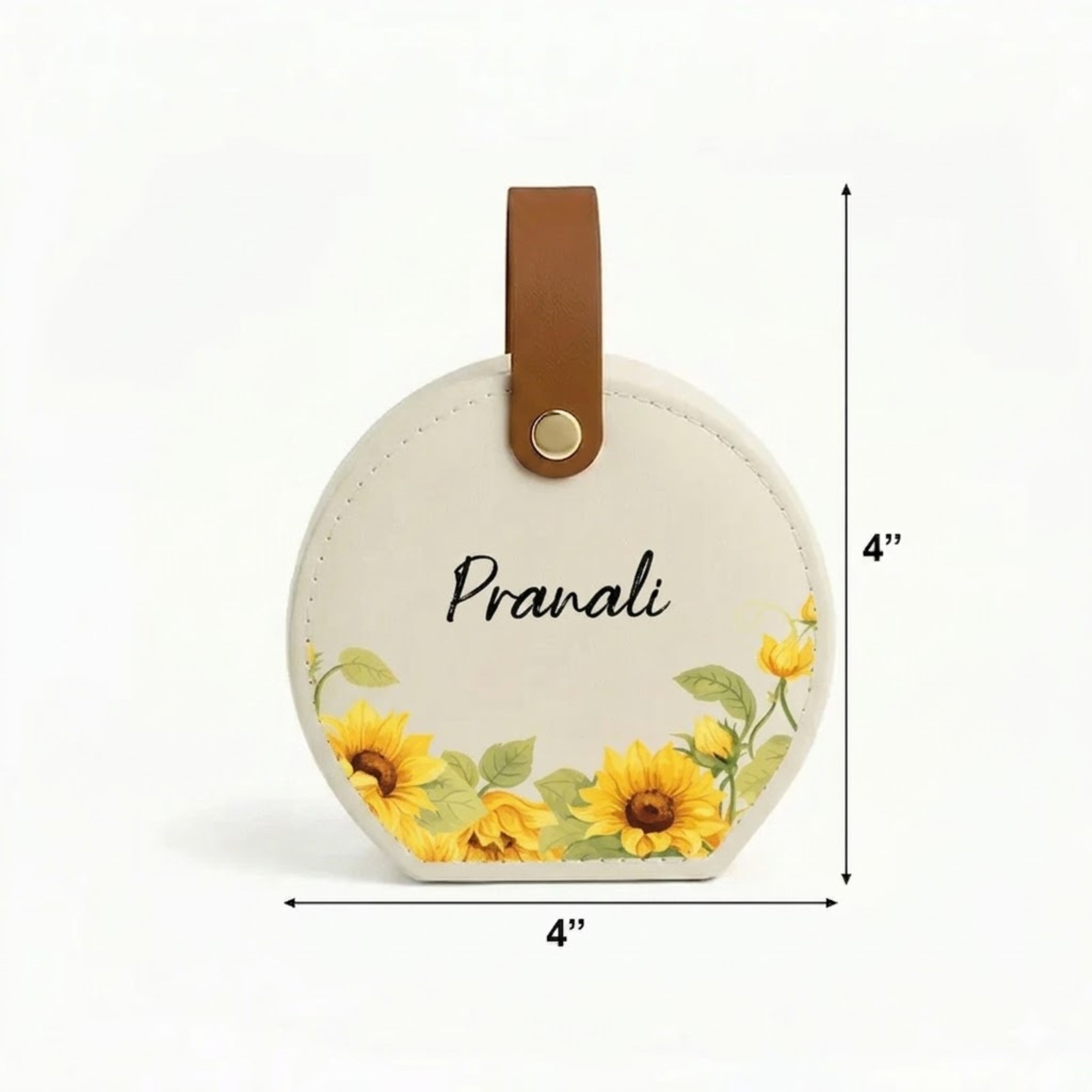 Stella Travel Jewellery Box | Compact & Stylish Organizer- Sunflower (White)