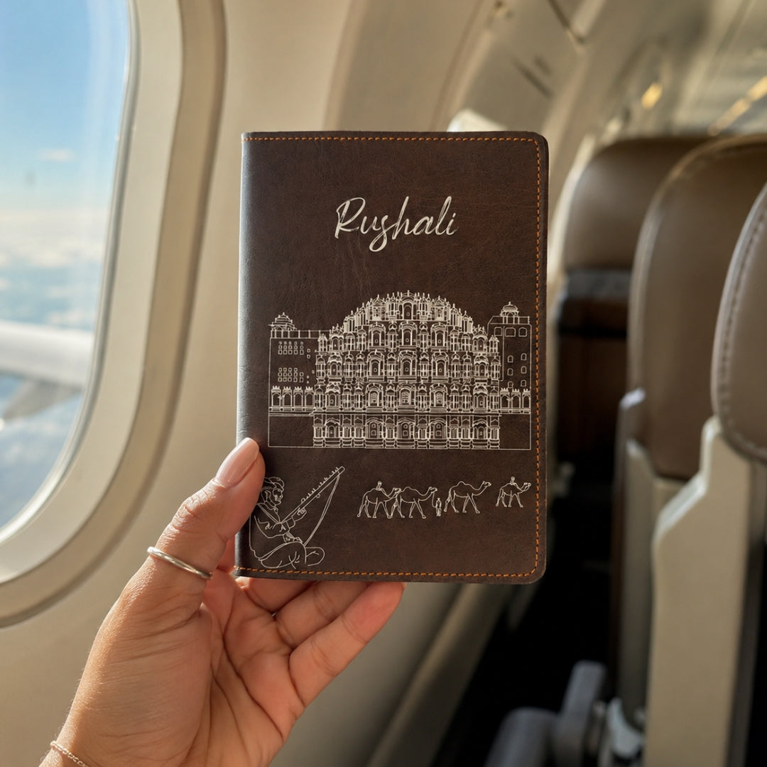 Personalized Passport Cover - Postcards from India - Jaipur