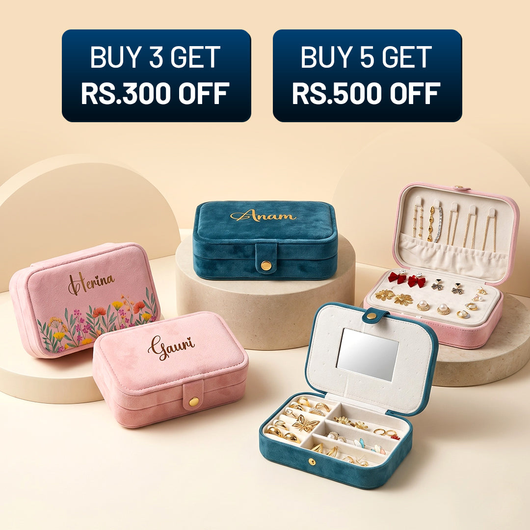 Luxe Jewellery Case – Personalized Velvet Organiser - Turquoise