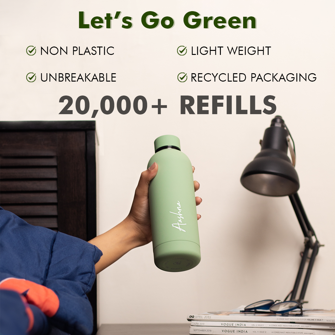 Quench - Personalised Water Bottle - Sage Green