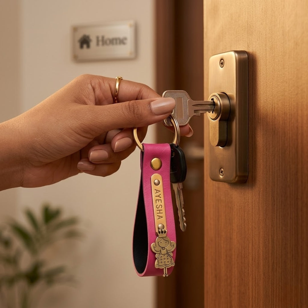 Personalized Keychain - Dark Pink