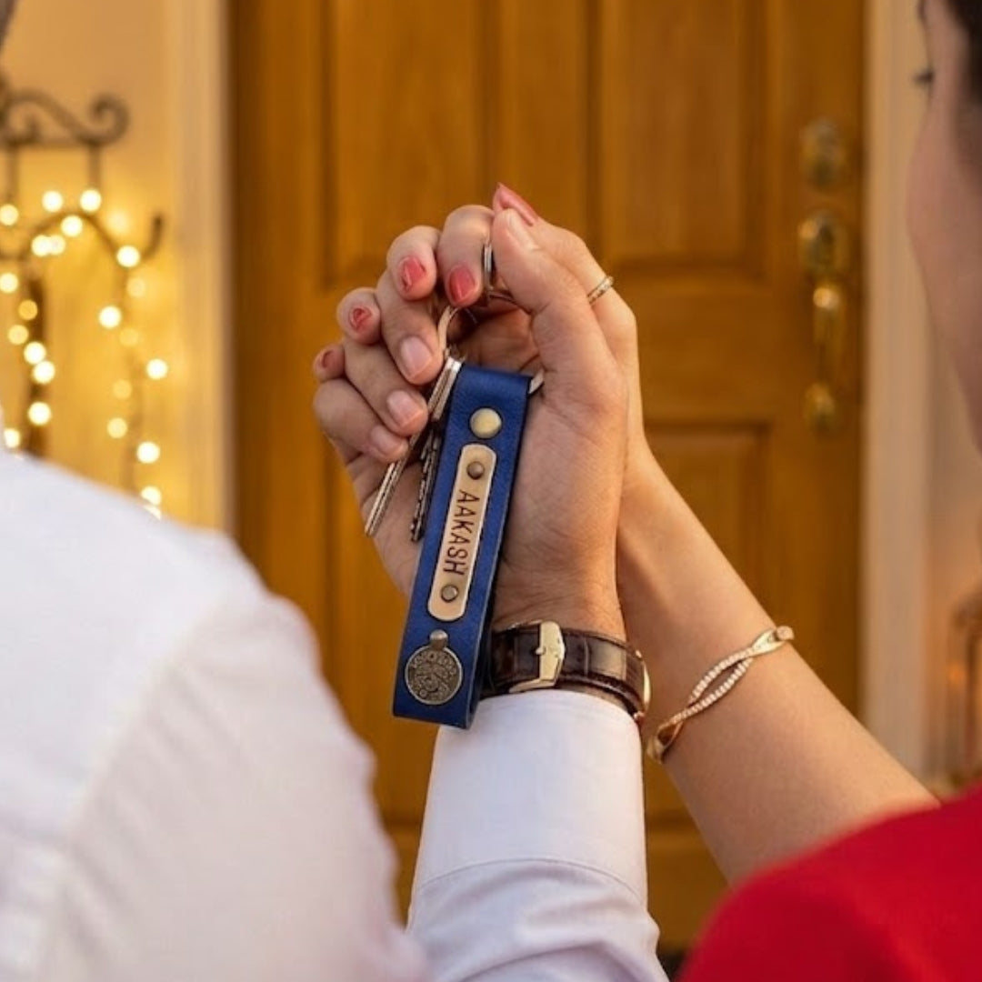 Personalized Keychain - Dark Blue
