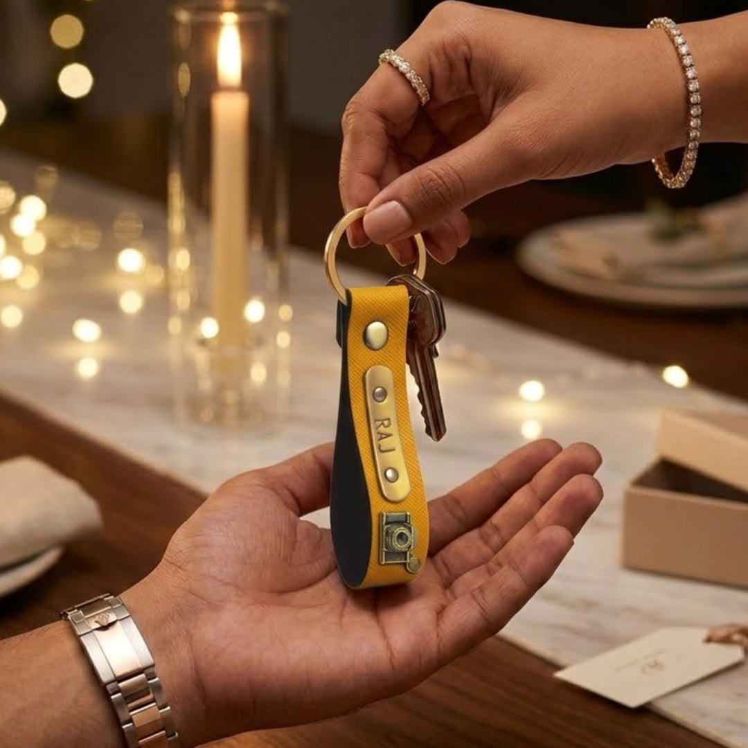 Personalized Keychain - Mustard
