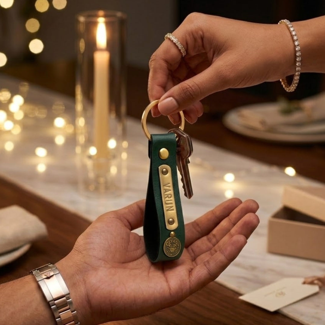 Personalized Keychain - Forest Green