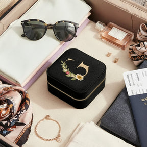 Velvet Travel Jewellery Box | Compact & Stylish Organizer - Black