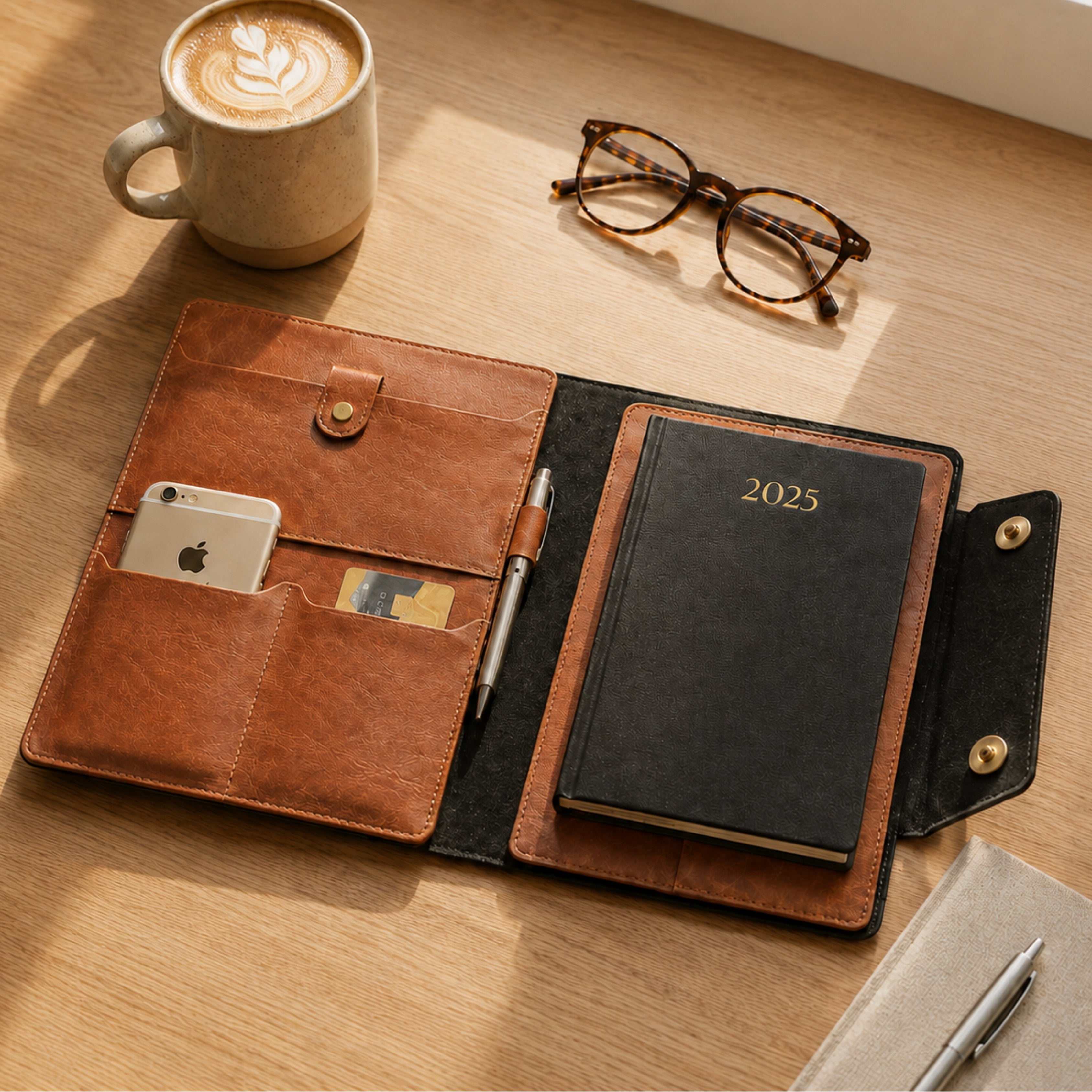 PERSONALISED OFFICE FOLDER -TAN