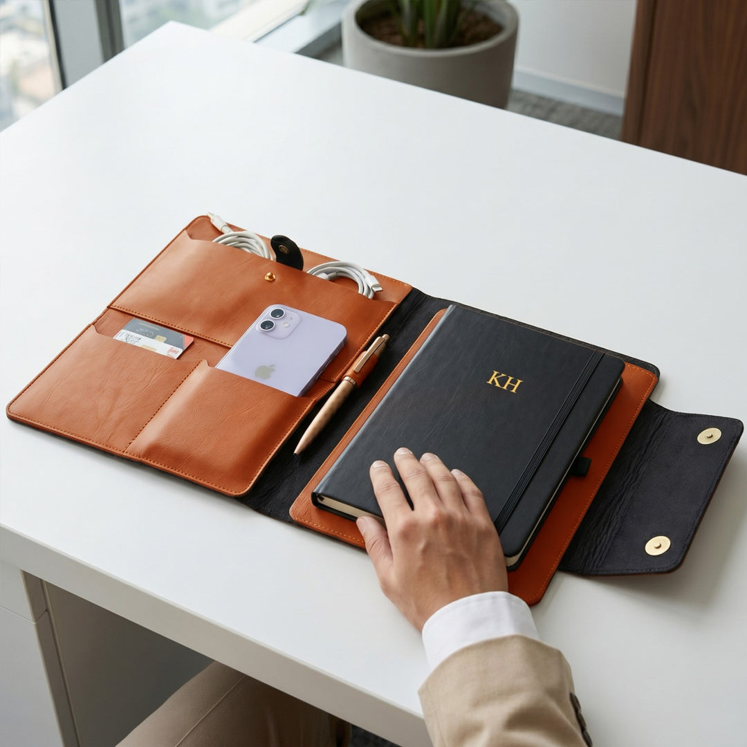 PERSONALISED OFFICE FOLDER -TAN