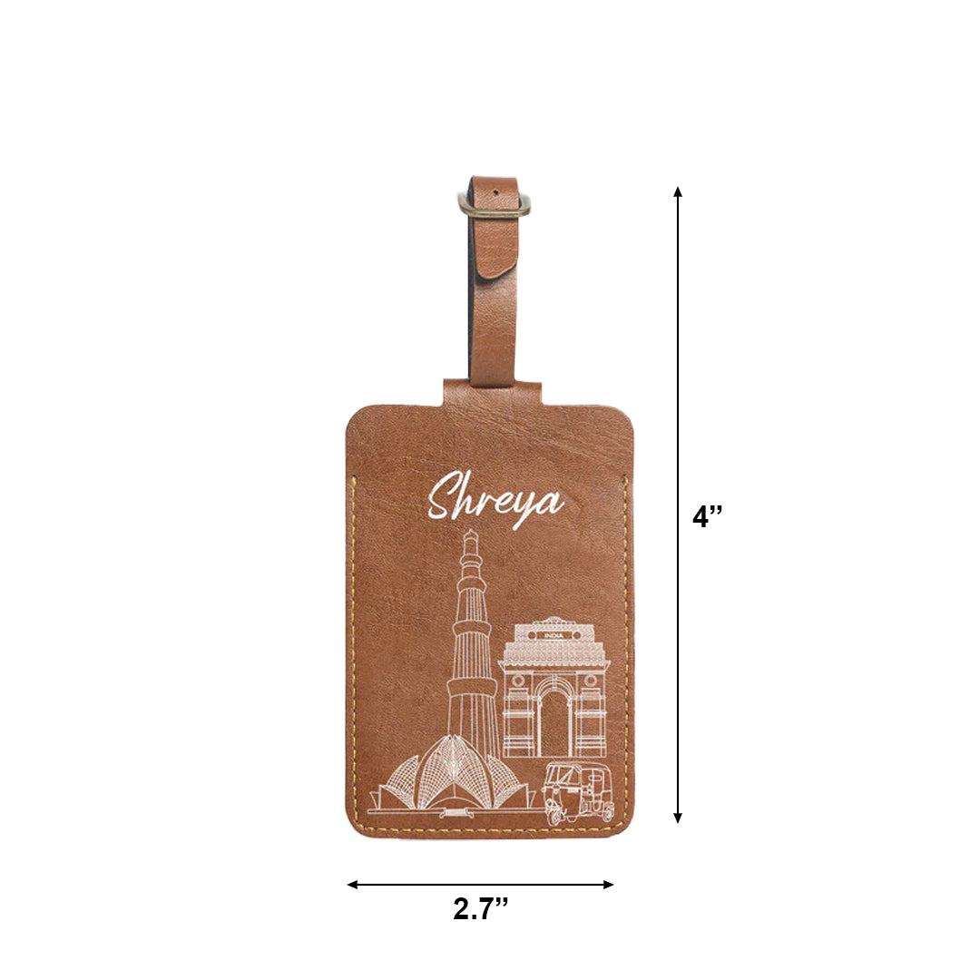 Personalised Luggage/Baggage Tag - Postcards from India - Delhi