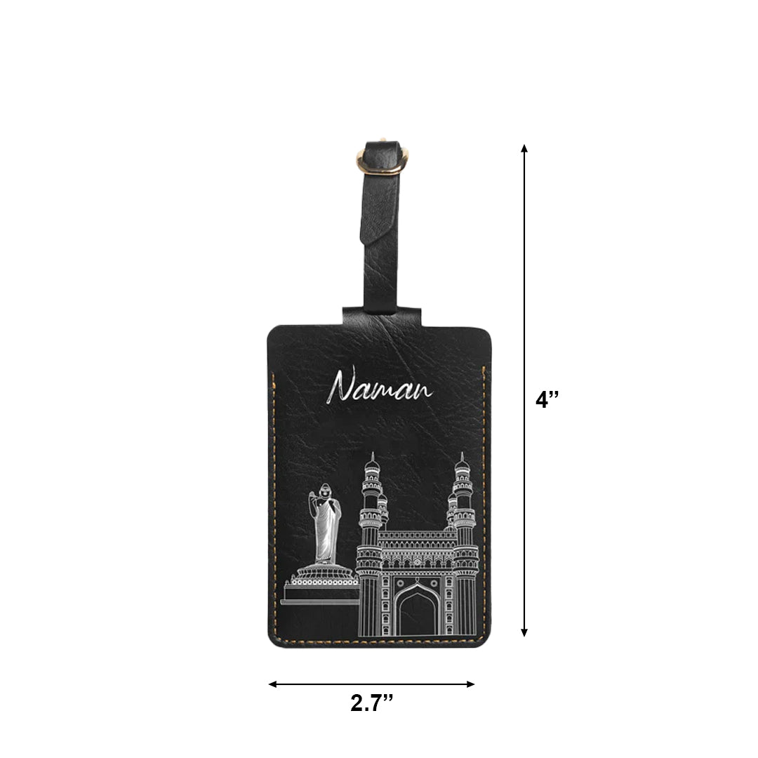Personalised Luggage/Baggage Tag - Postcards from India - Hyderabad
