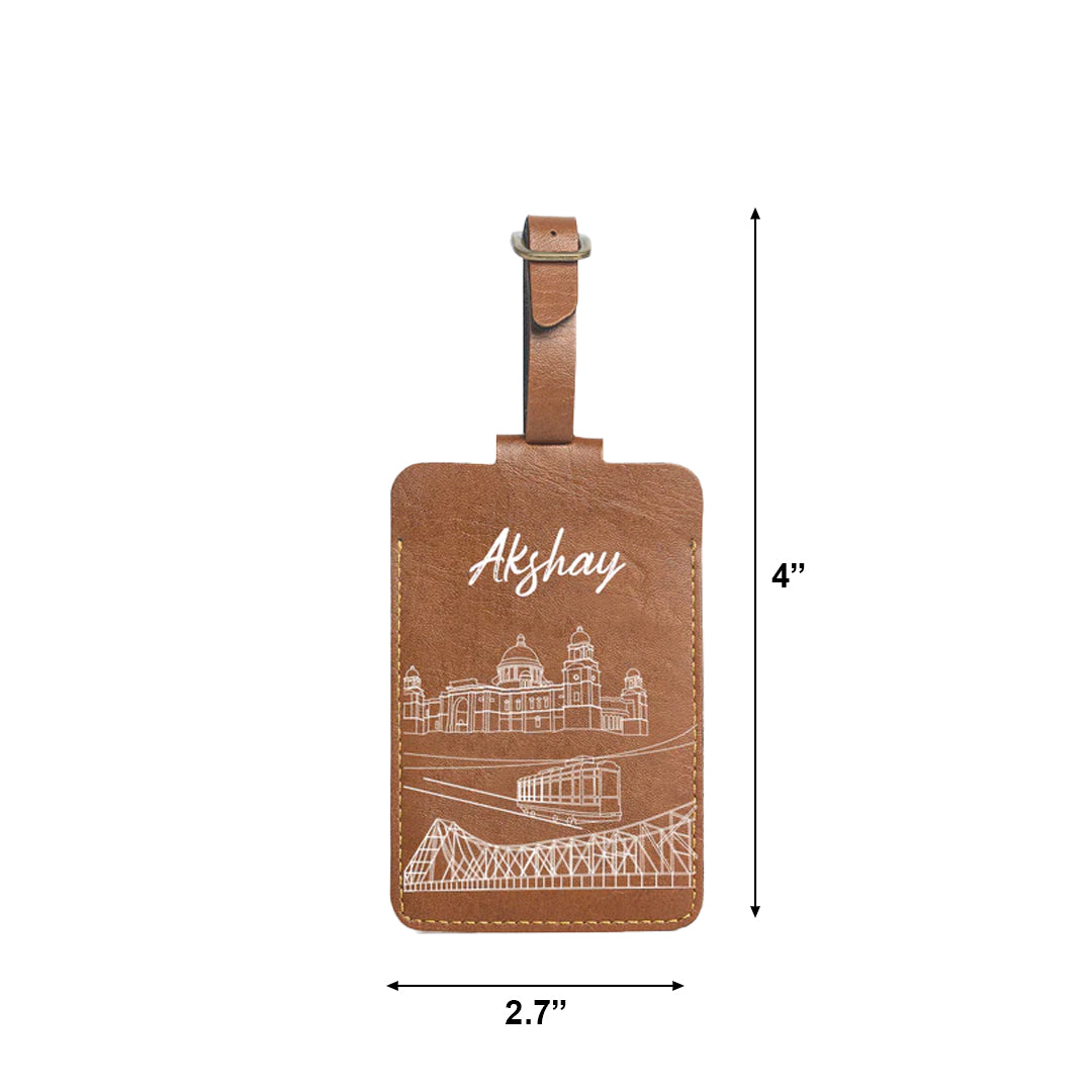 Personalised Luggage/Baggage Tag - Postcards from India - Kolkata