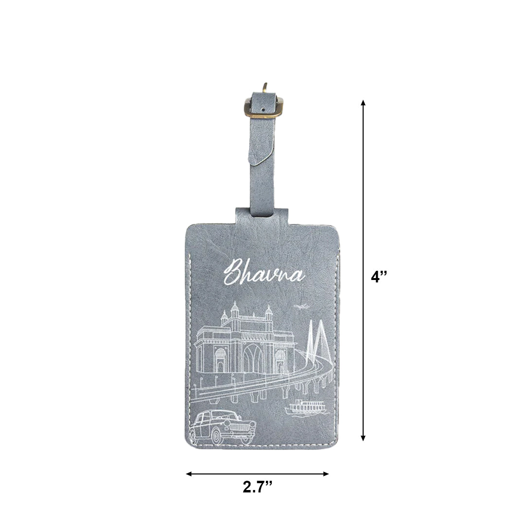 Personalised Luggage/Baggage Tag - Postcards from India - Mumbai