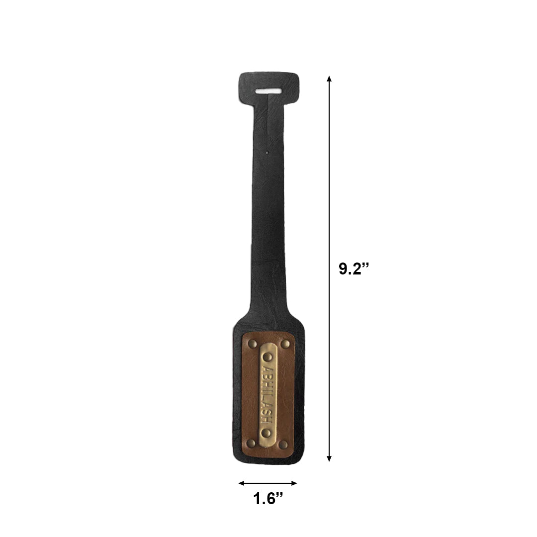 Personalised Leather Luggage/Baggage Tag - Black