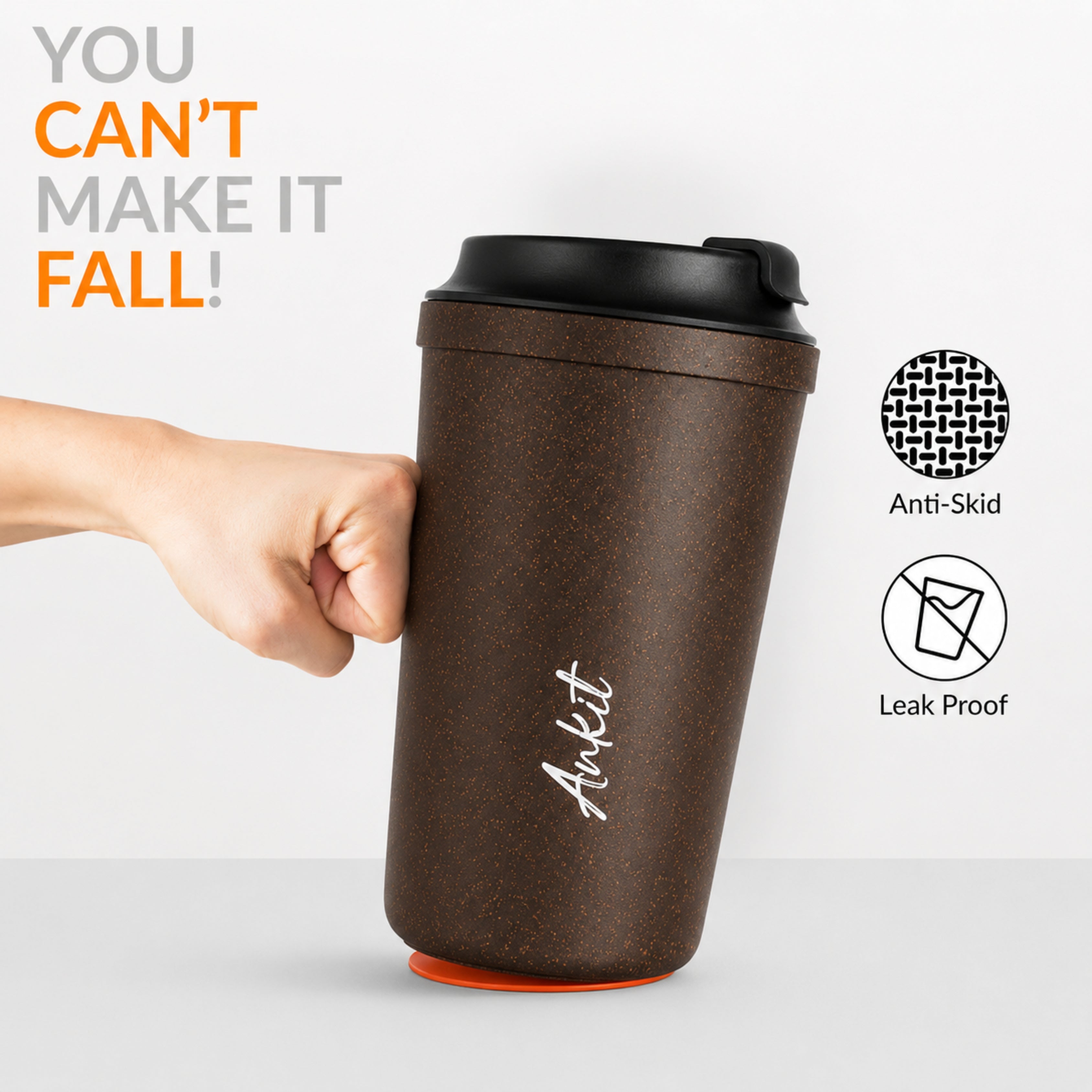 Personalised Never-Spill Coffee Cup