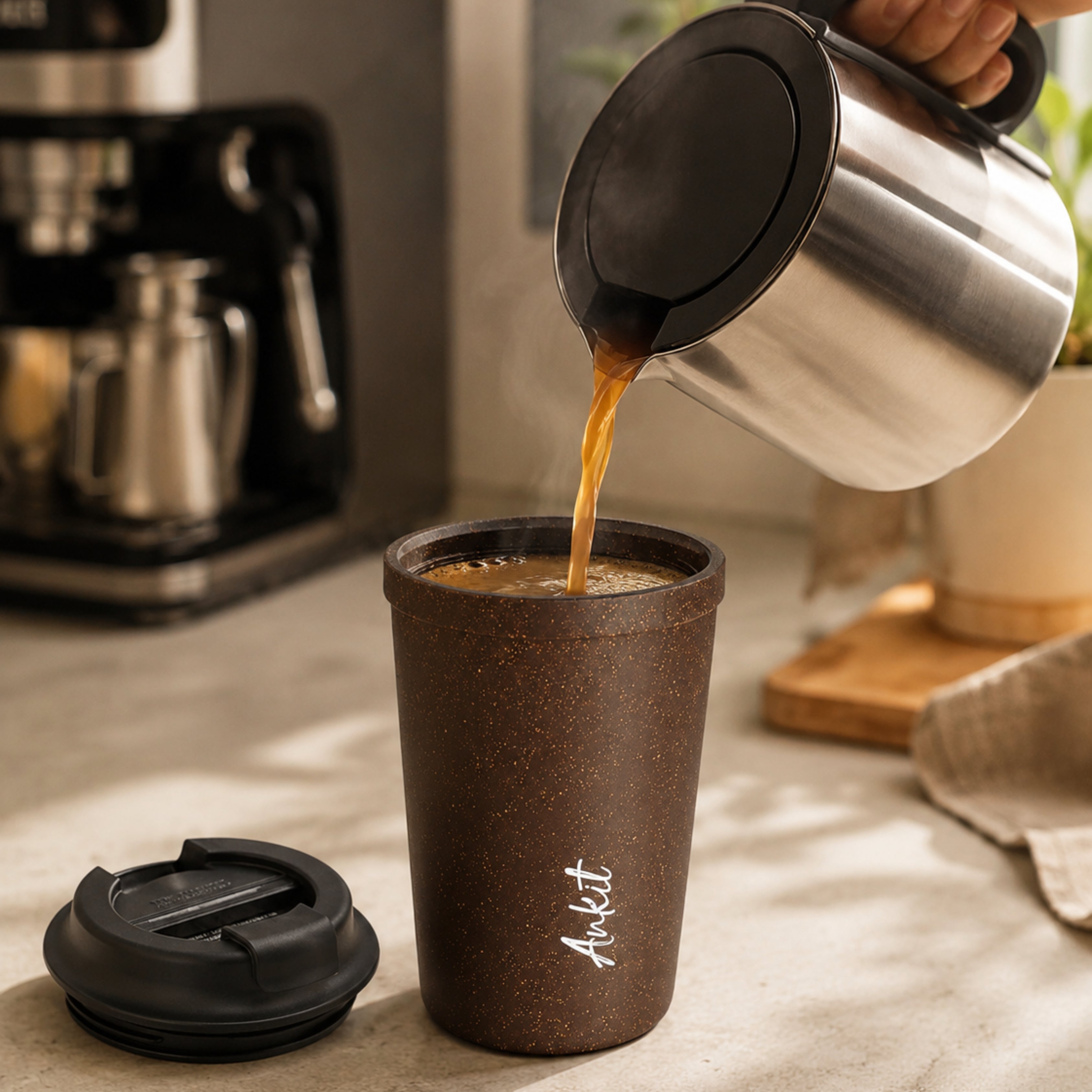 Personalised Never-Spill Coffee Cup
