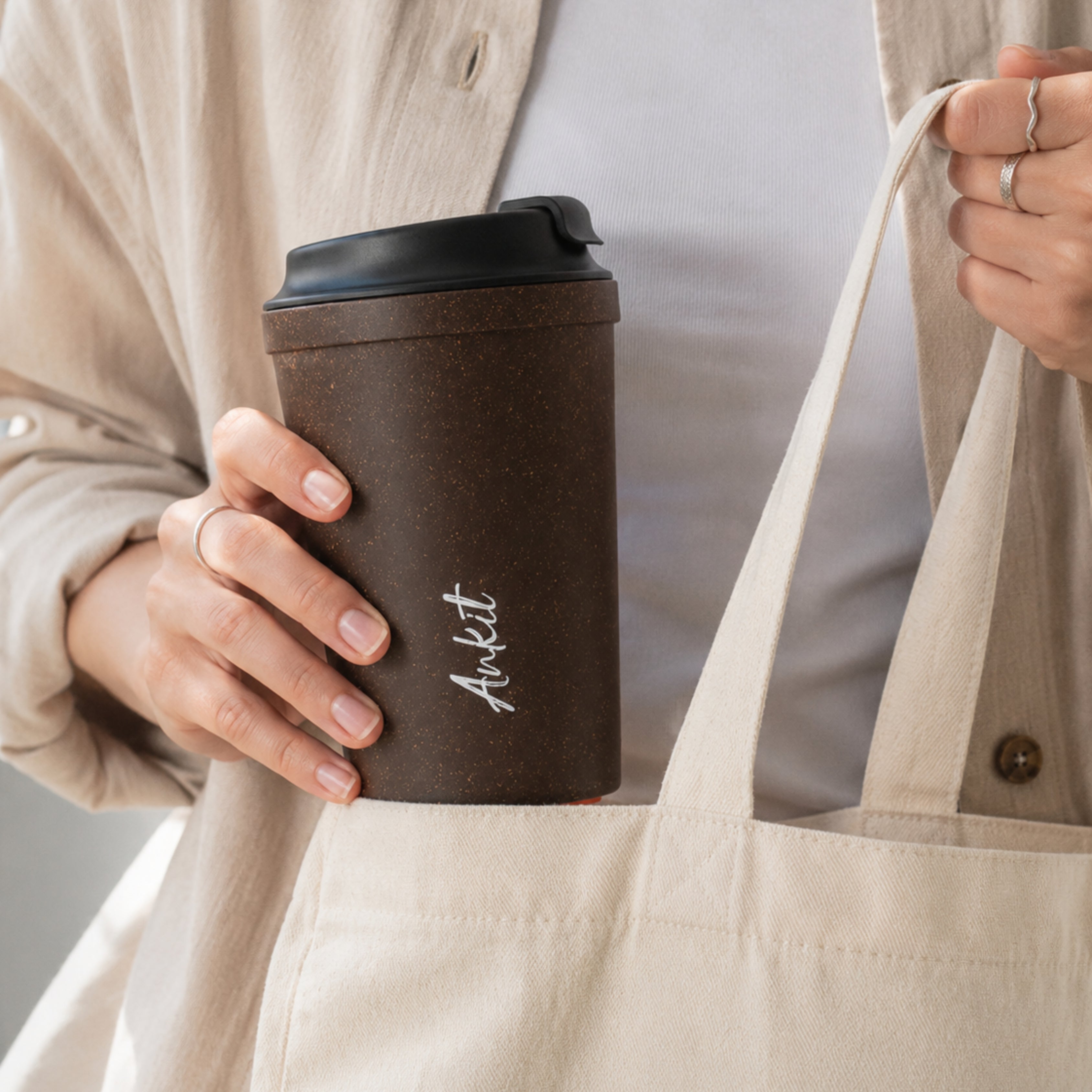 Personalised Never-Spill Coffee Cup