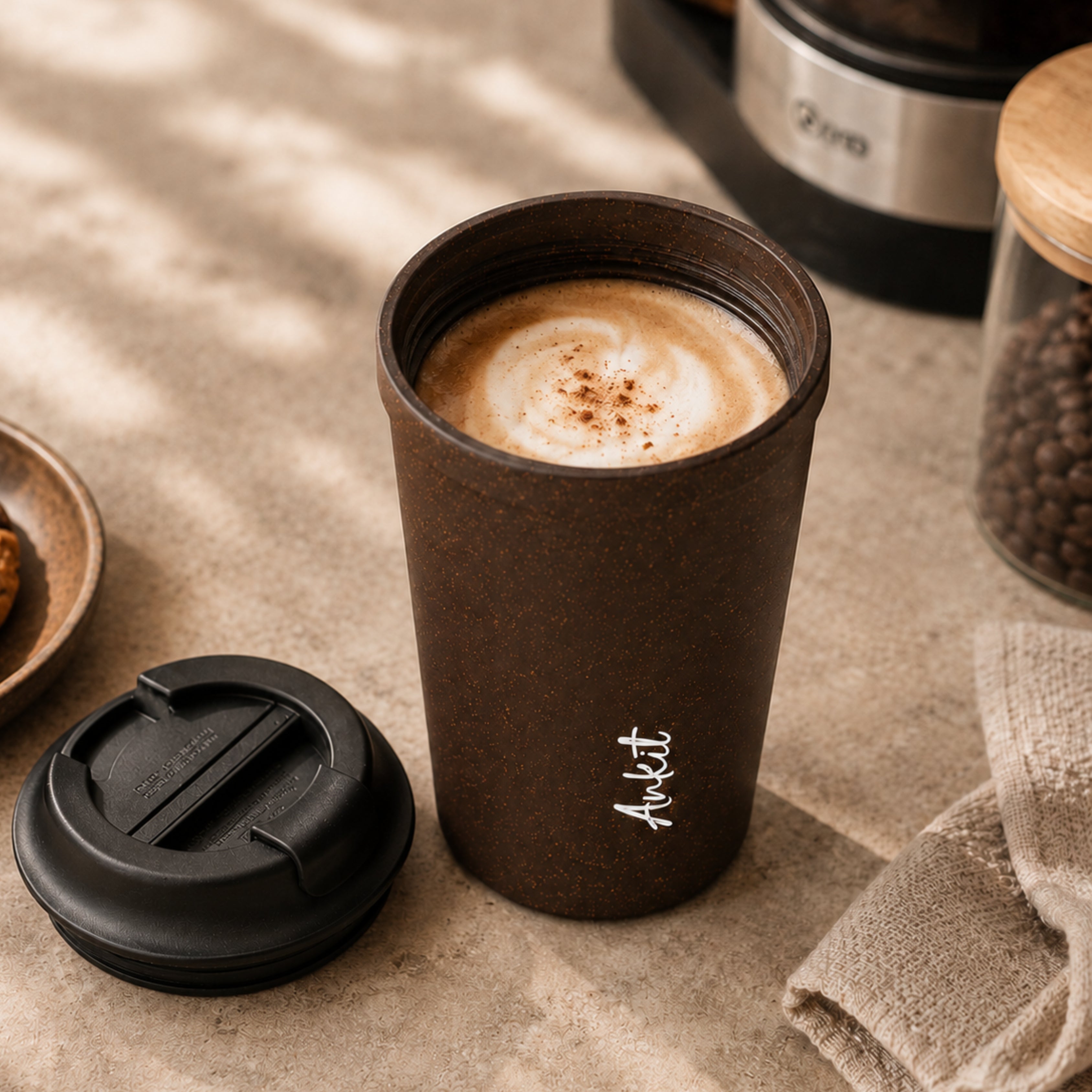 Personalised Never-Spill Coffee Cup