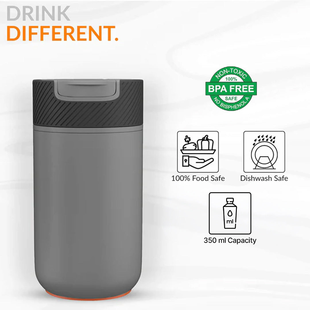 Never-Spill Suction Tumbler- Grey