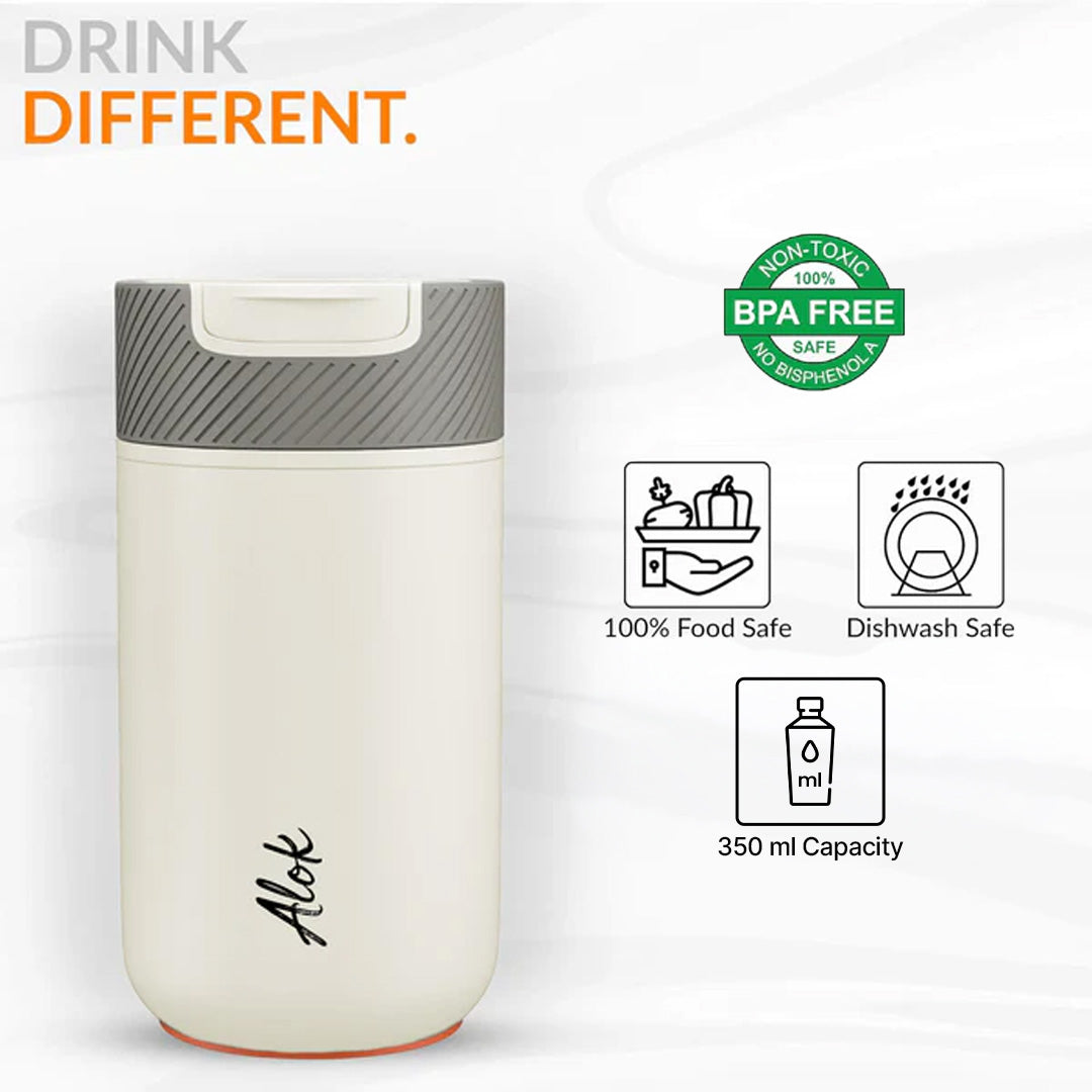 Never-Spill Suction Tumbler- Off White