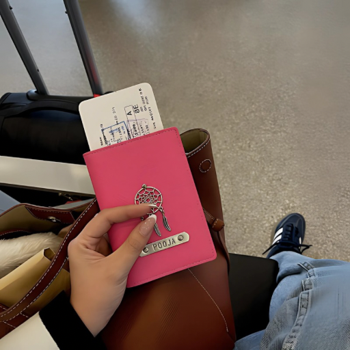 Personalized Passport Cover - Dark Pink