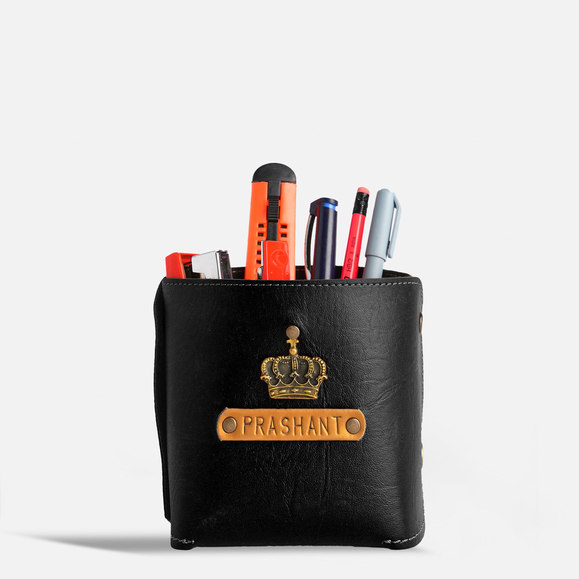 Personalised Pen Stand Holder - Black
