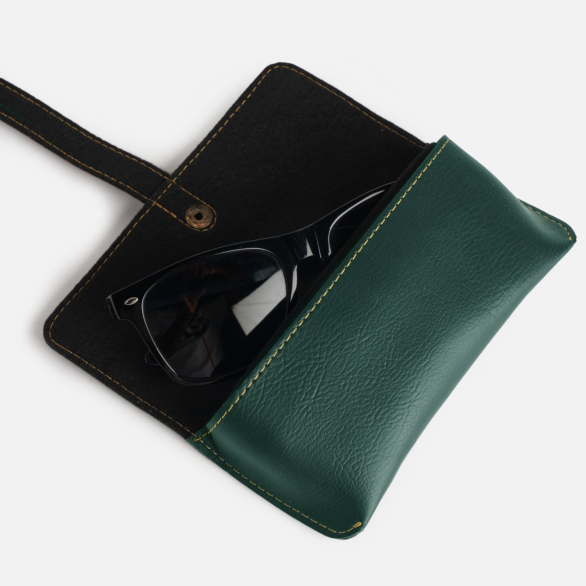 Eyewear Case With Strap - Forest Green