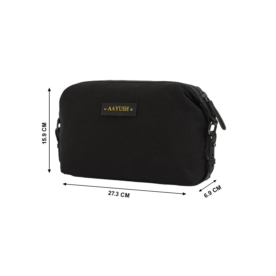 Personalised Canvas Pouch - Black