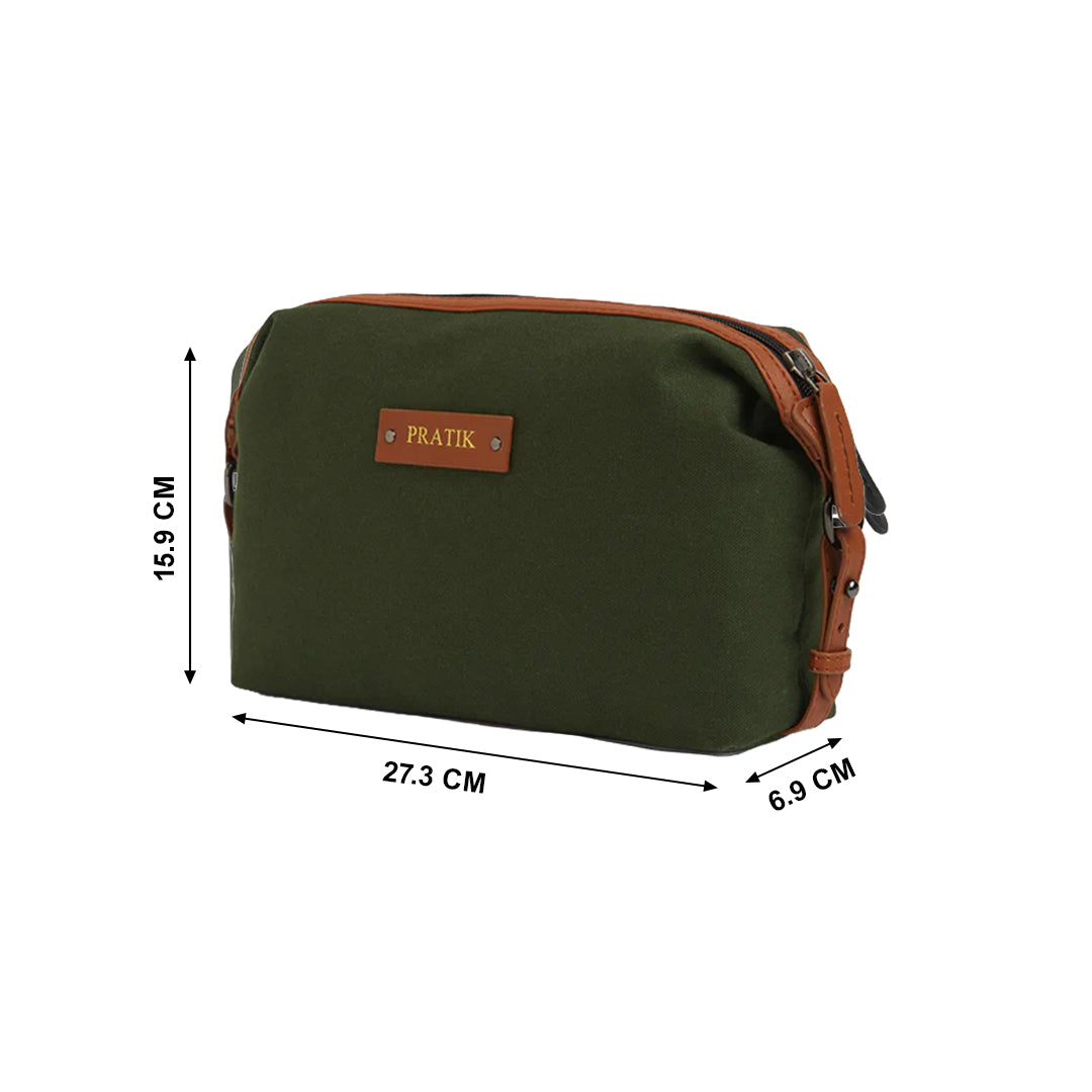 Personalised Canvas Pouch - Olive