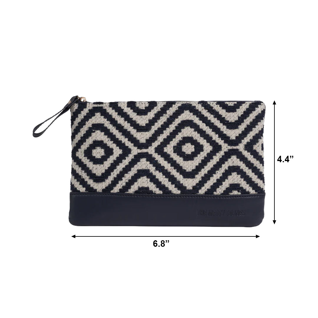 Personalised Flat Pouch - Blue Diamond