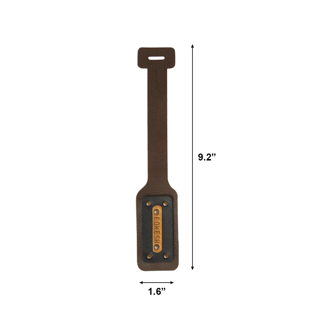 Personalised Leather Luggage/Baggage Tag - Dark Brown