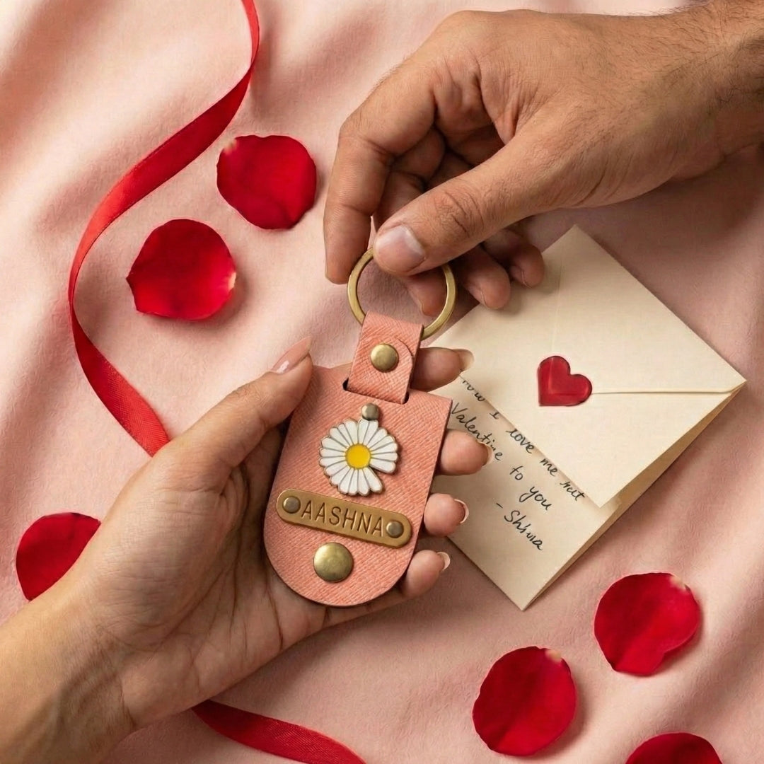 Personalised Photo Keychain - Salmon Pink