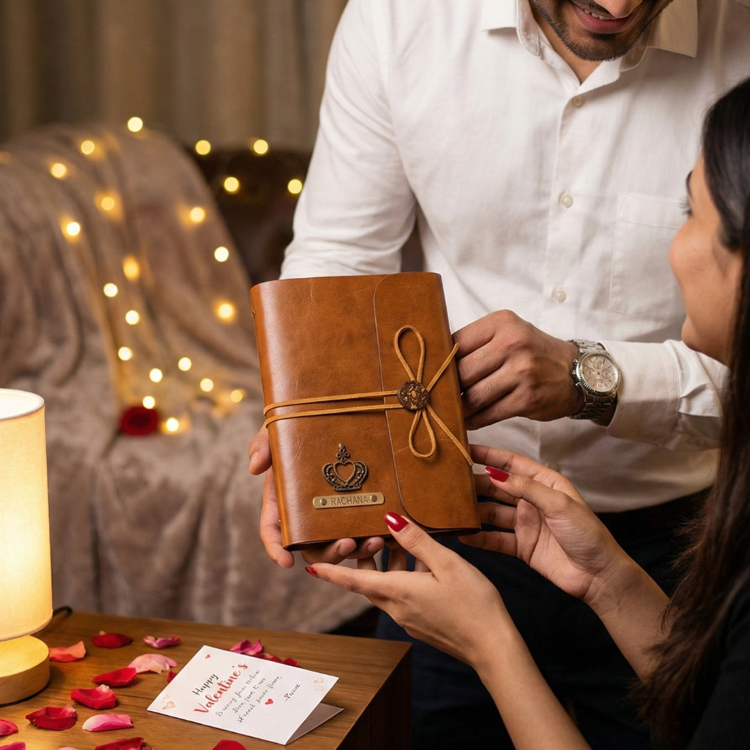 Personalised Thread Diary - Tan