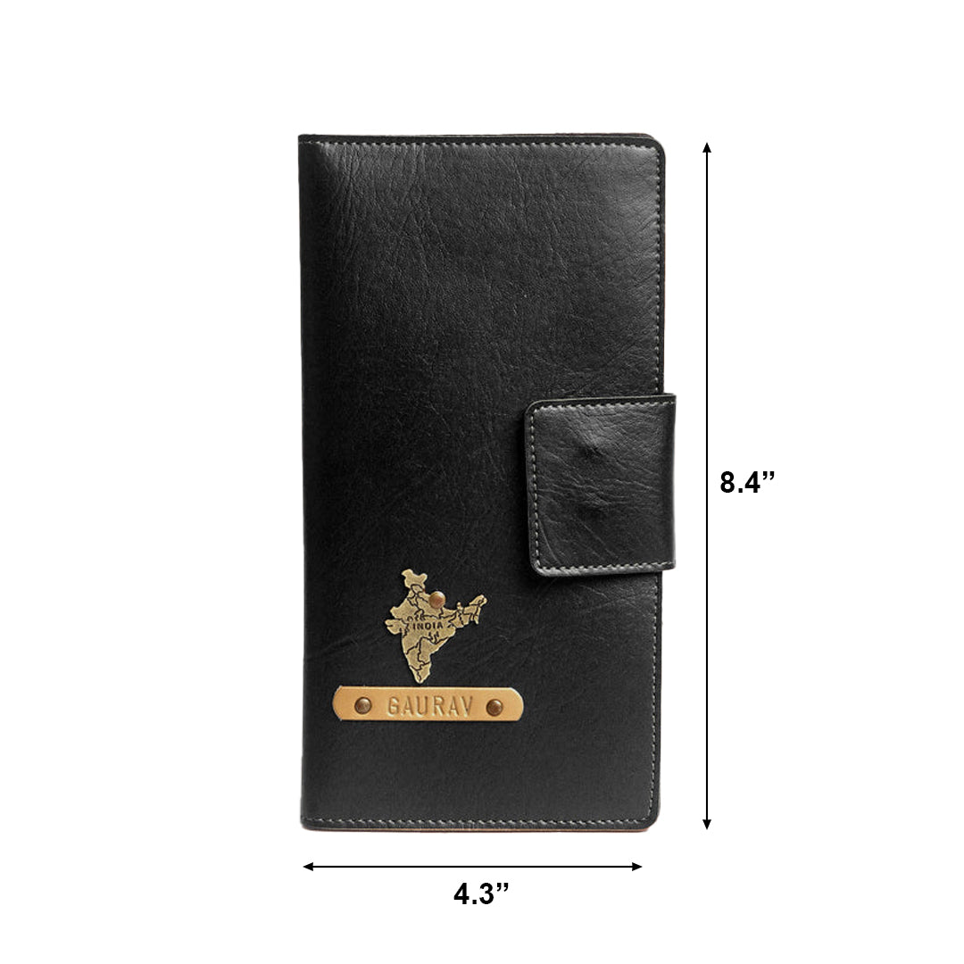Personalised Travel Folder- Black