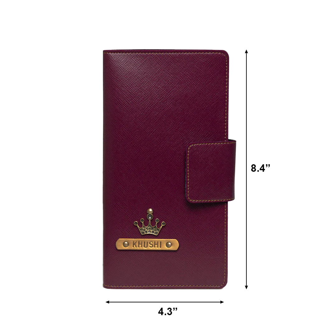 Personalised Travel Folder- Wine