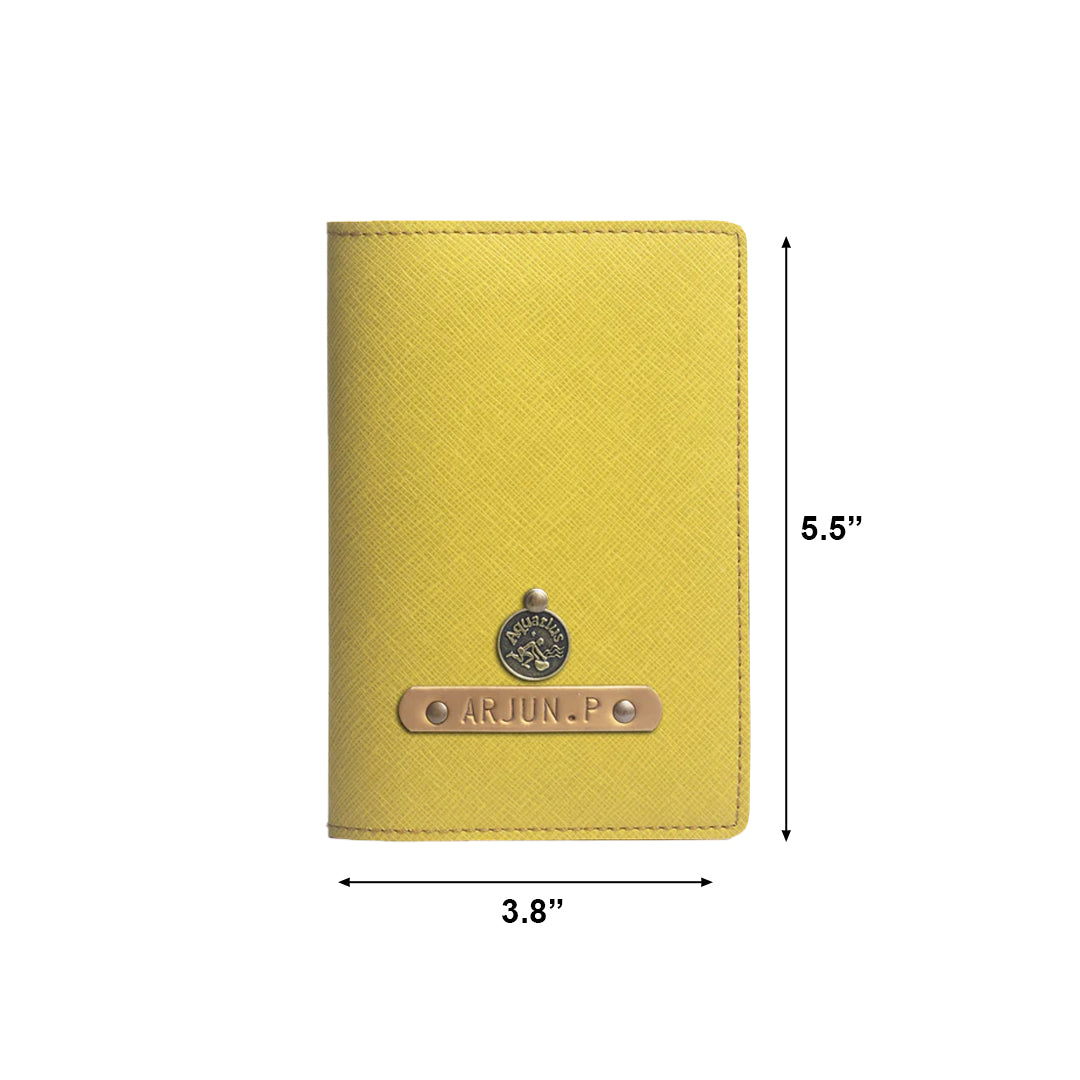 Personalized Passport Cover - Chrome Yellow