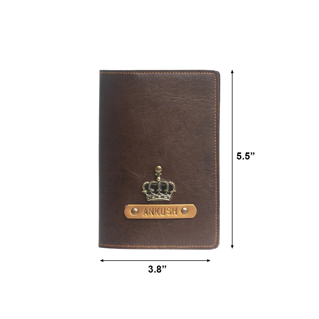 Personalised Dark Brown Passport Cover for Brother