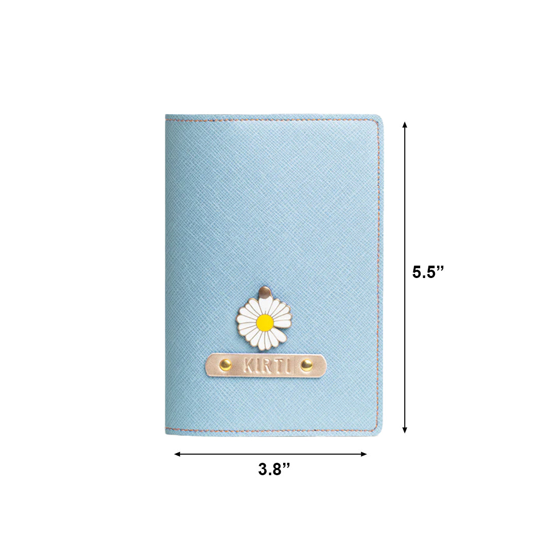 Personalized Passport Cover - Mint Blue