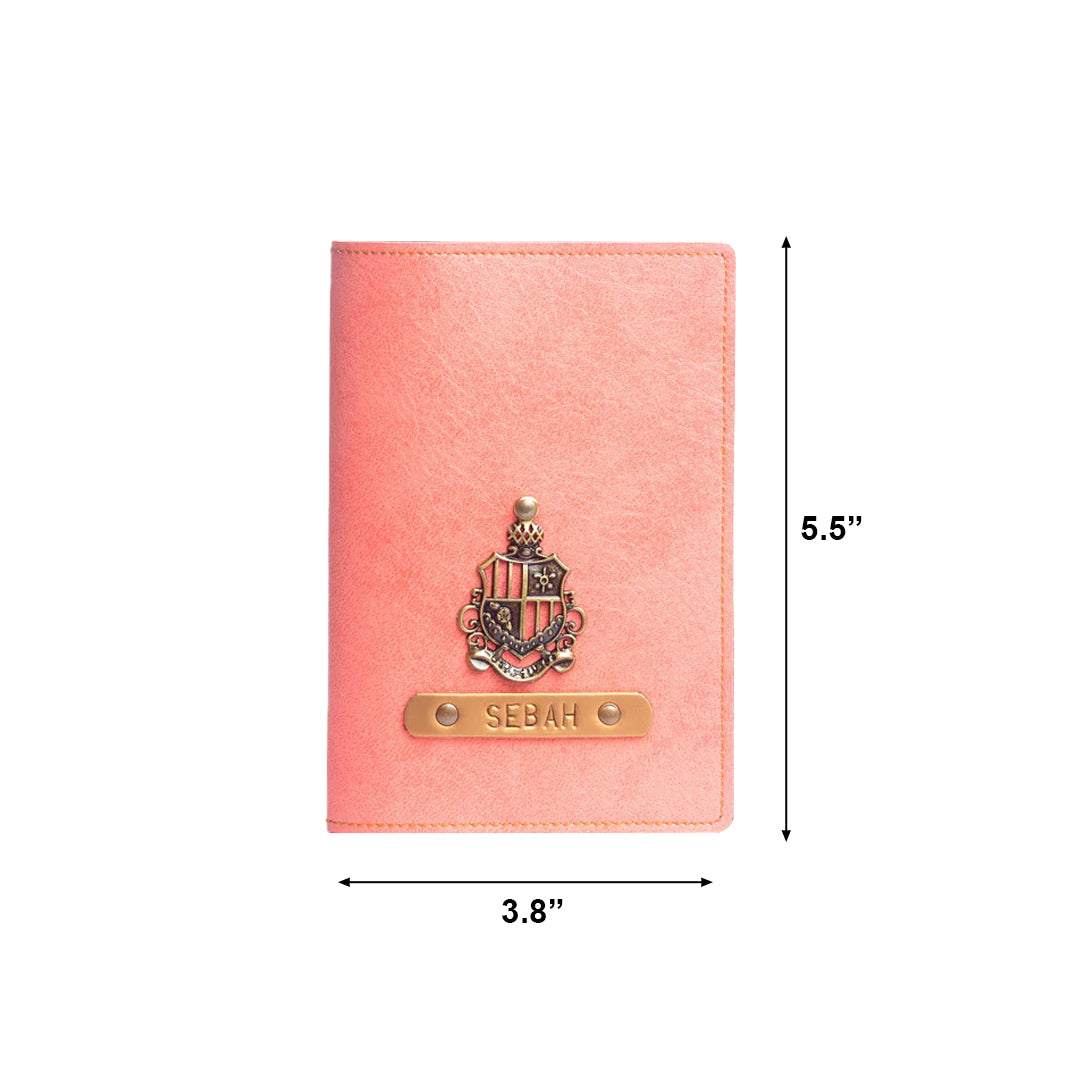 Personalized Passport Cover - Peach