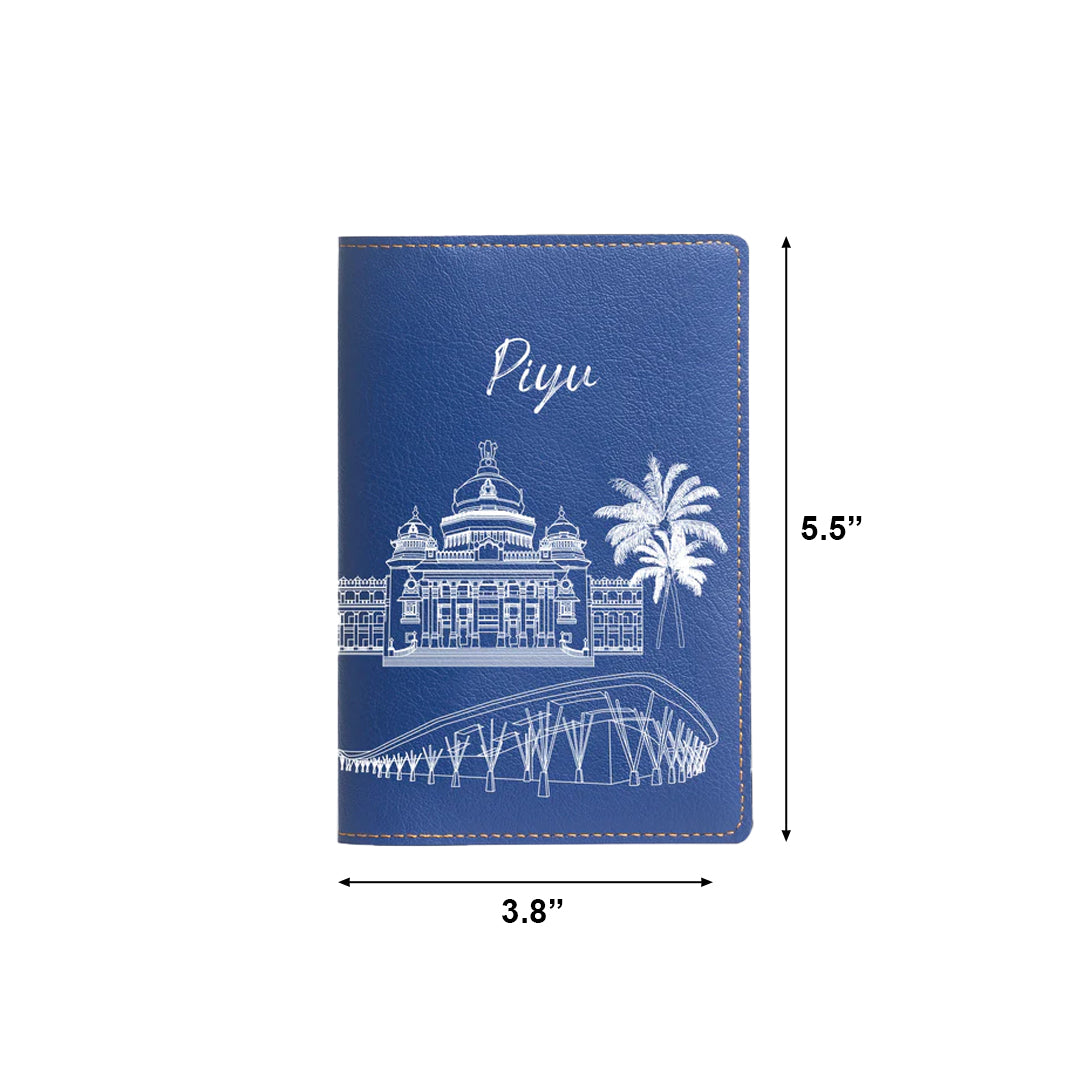 Personalized Passport Cover - Postcards from India - Bengaluru