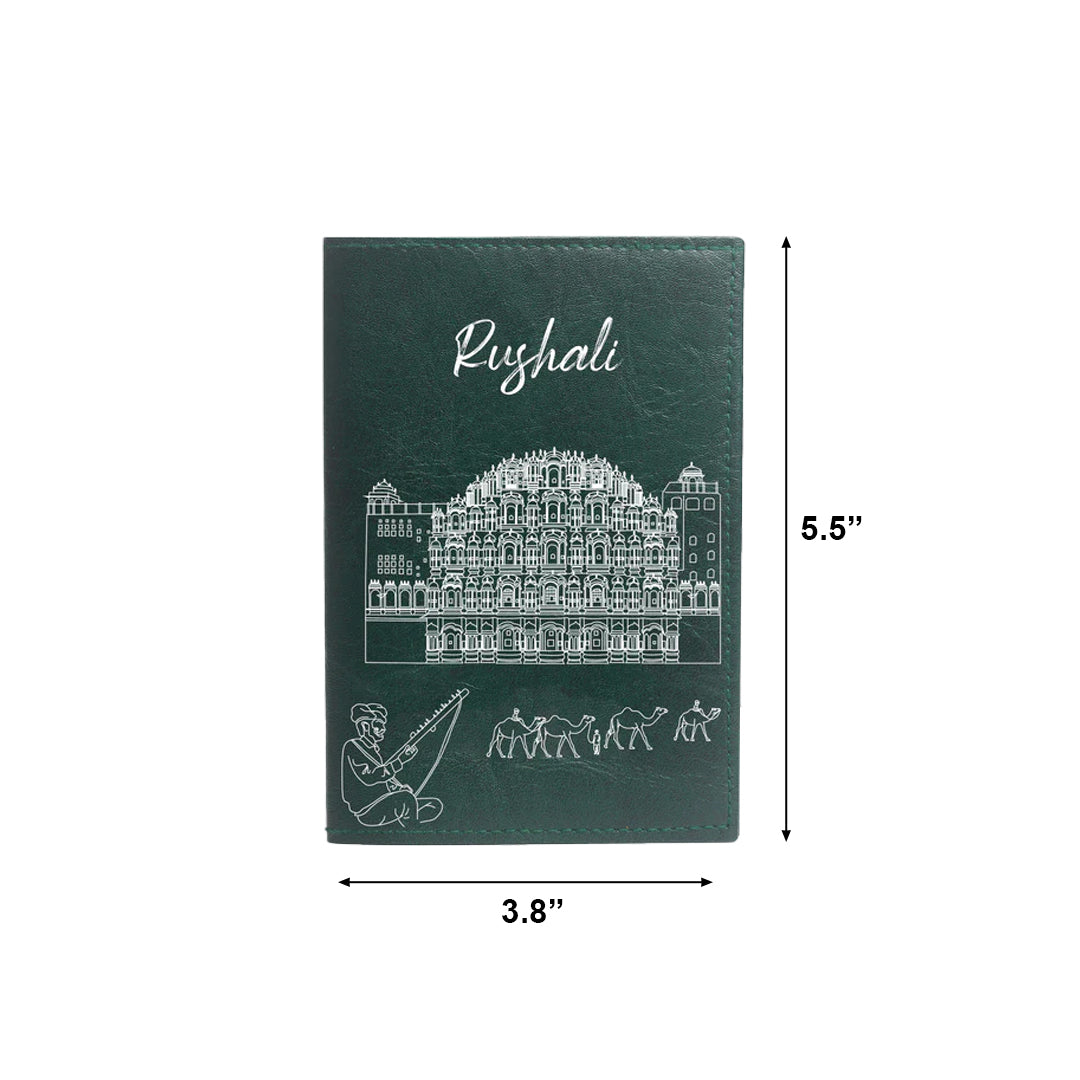 Personalized Passport Cover - Postcards from India - Jaipur